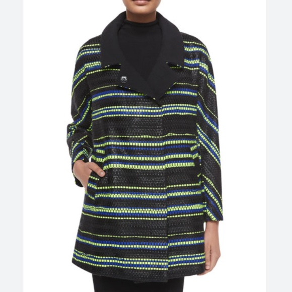 Milly Jackets & Coats Milly Couture Eldridge Stripe Coat Black